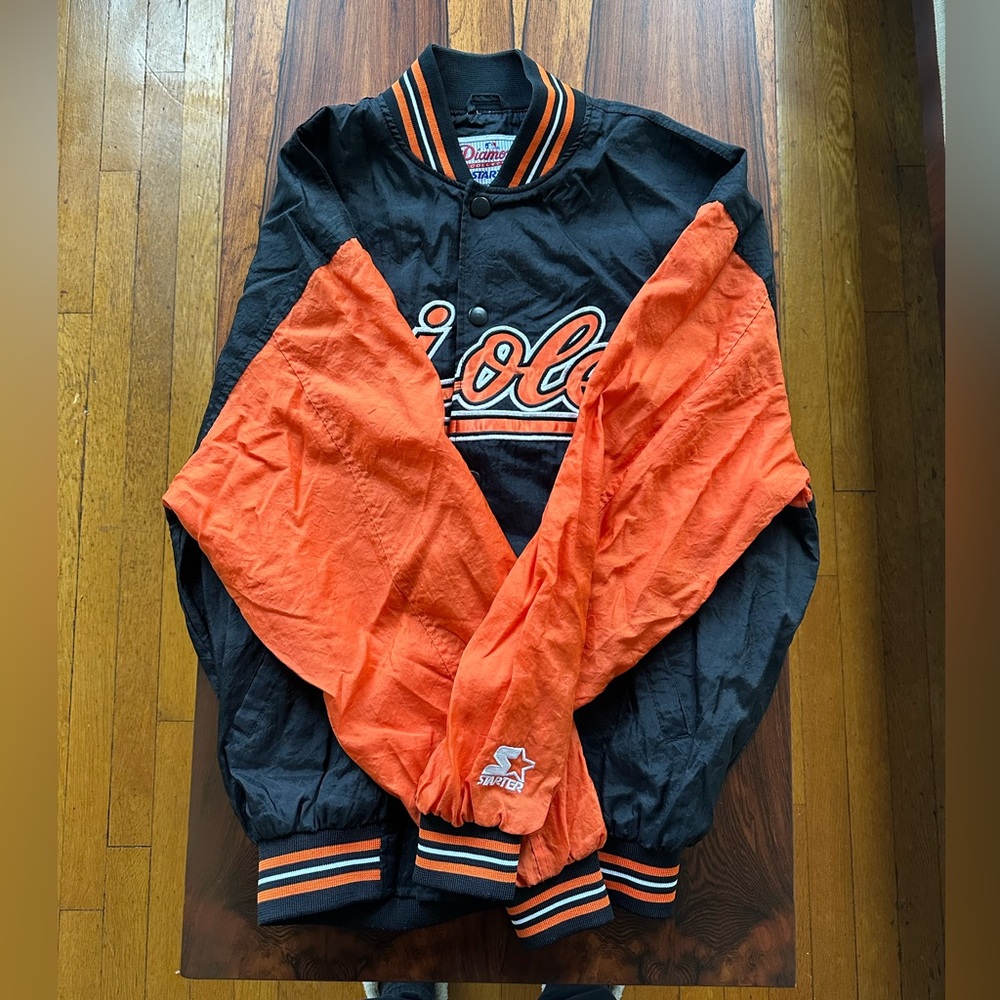 Vintage Baltimore Orioles Starter Diamond Collection Satin Bomber Jacket, Large